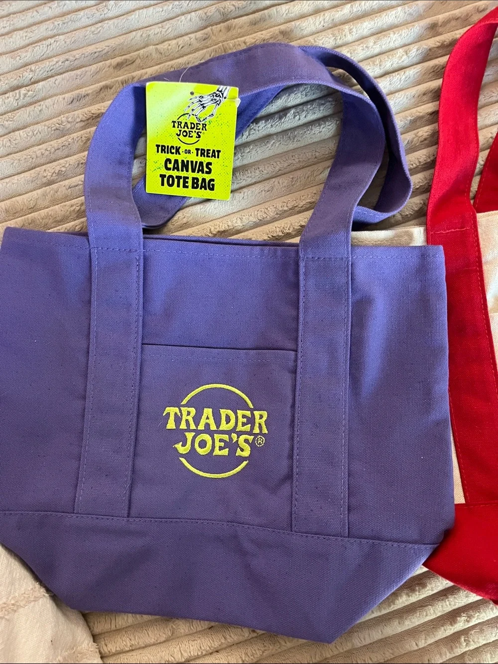 Trader Joe's Tote Bags - Black, Red & Purple! Can get all three or separate.